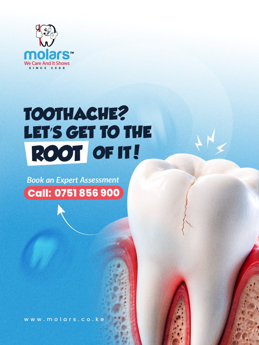 MolarsDental's tweet photo. TOOTHACHE? DON’T WAIT IT OUT.
Pain could be a sign of an underlying problem.
Get assessed. Find the cause. Get the right treatment.
Call now to book your assessment.
📞 0751 856 900 | 0758 050 292
🌐 https://t.co/A82Kh5u7Vn
#toothache #dentalcare #dentalhealth #expertdentalcare https://t.co/ddhw6YUMJ4
