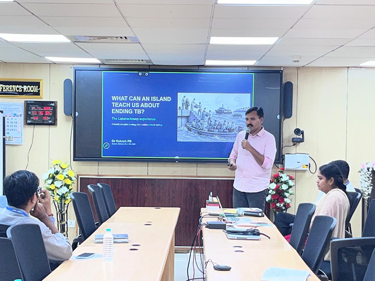 icmr_nirt's tweet photo. @ICMR_NIRT hosted an insightful interaction with Dr Rakesh PS on TB elimination and community-based approaches. His experiences from Lakshadweep’s TB-free journey offered valuable perspectives on community engagement, local systems and public health action. https://t.co/ToNkh7NHCk