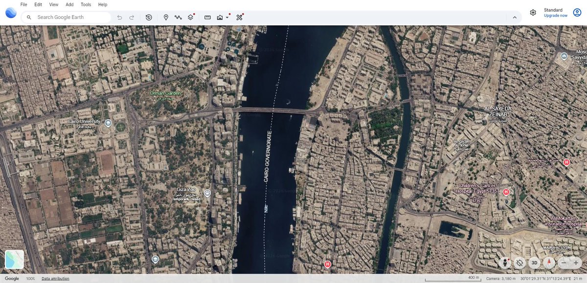 3nan_ma's tweet photo. الصور دي من Google Earth لـ حديقة الاورمان وحديقة الحيوان مقارنة بين سنة 2022 والنهاردة...شغالين مذابح يوميا ..!!!
#اتحسر_عالاخضر #إتحسر_عالأخضر https://t.co/uJSAeCygfN