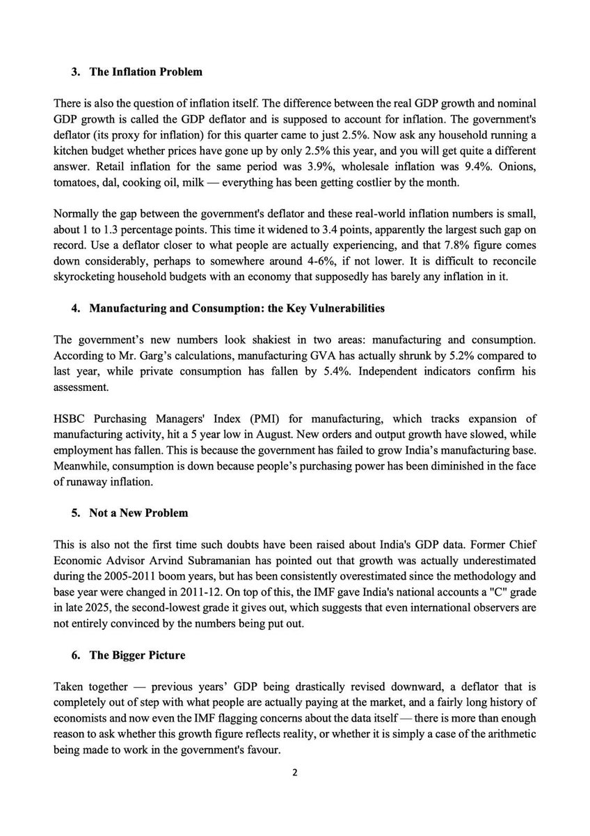 Jairam_Ramesh's tweet photo. Our statement on the growing evidence of irregularities in the just-released GDP figures. The Modi Government must answer 4 straight questions https://t.co/JTOcRPusXS