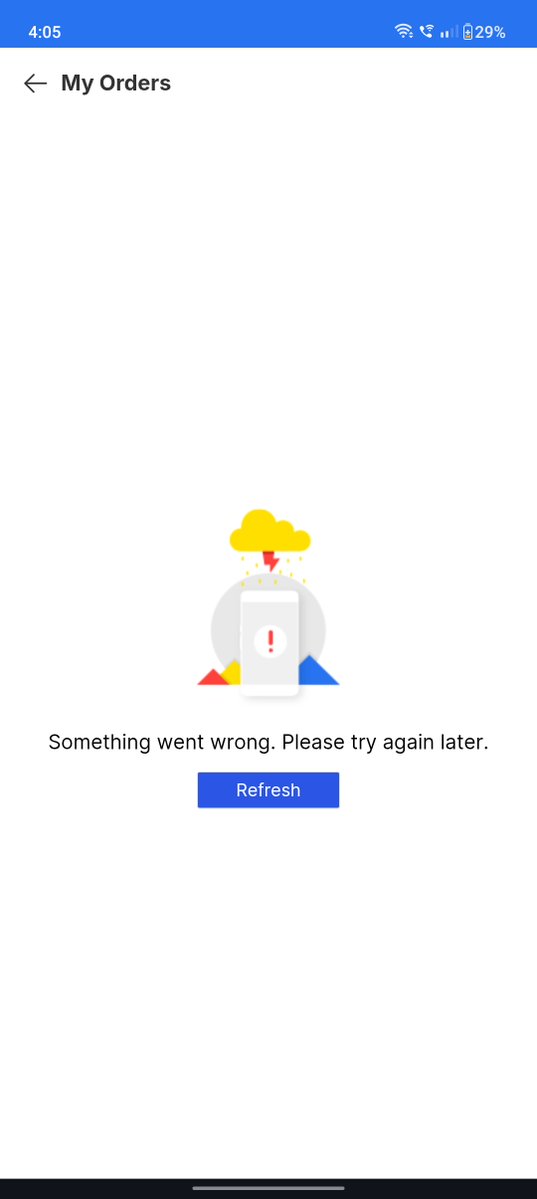 rishuX28's tweet photo. @flipkartsupport Can you clarify it once in one sentence here? Because I can't even seem to access my order on your app anymore, no matter how many times I click refresh. https://t.co/CVVb4ljZHy