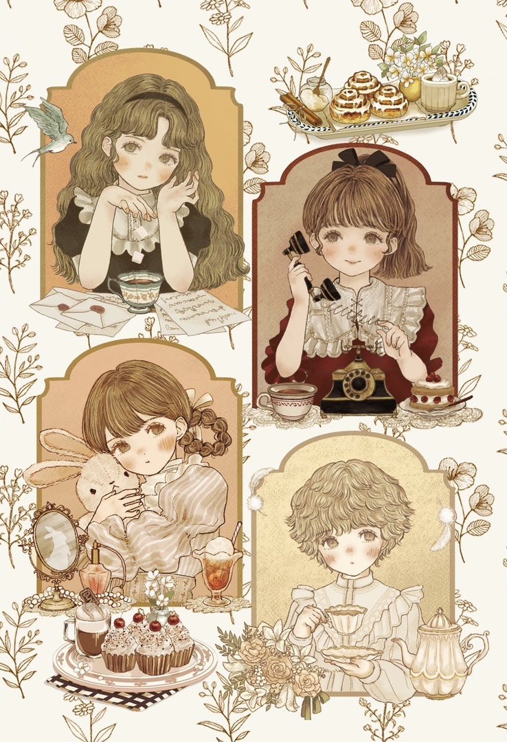 xxx_nyoloco's tweet photo. #9月になったのでフォロワーさんに自己紹介しようぜ

紅茶に焼き菓子、午後のときめき🫖🍰🥄
甘い匂いがしそうな、レトロな女の子たちを描きます💐🐇 https://t.co/HnqXyWyCYD