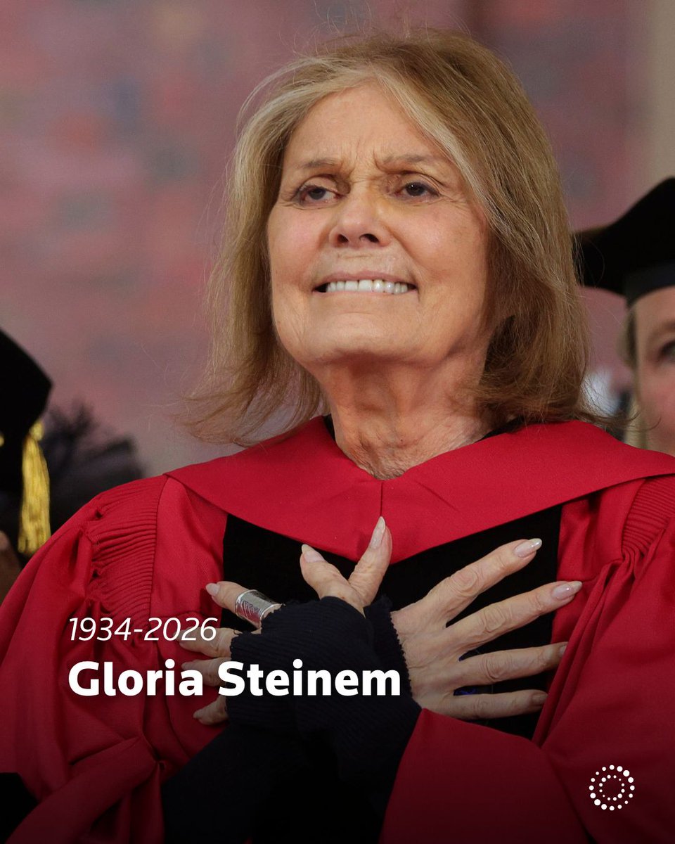 Reuters's tweet photo. Feminist activist ‌and journalist Gloria Steinem died on September 2, at the age 92, ‌her foundation said.
 
The co-founder and consulting editor of Ms. Magazine championed the feminist movement from the late 1960s onwards and inspired generations of women.
 
🔗 Read Steinem’s full obituary: https://t.co/DhgCI4Bago