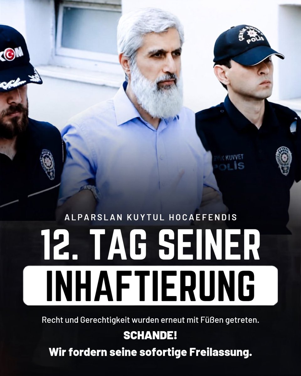 furkanmovementb's tweet photo. Der 12. Tag der Inhaftierung von Alparslan Kuytul Hocaefendi!Gerechtigkeit und Recht wurden erneut mit Füßen getreten. Schande! https://t.co/phuQbxDqzI