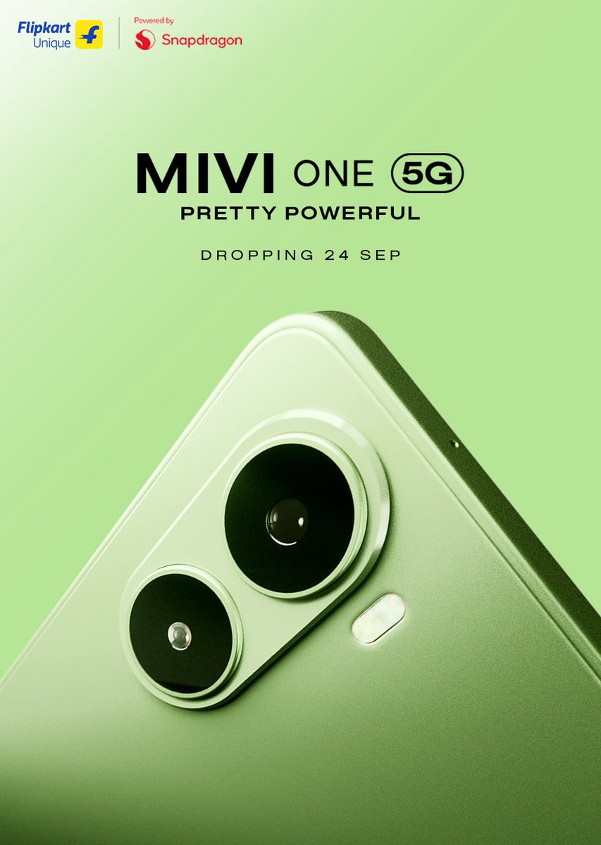 TechvishalVSB's tweet photo. Mivi One 5G is launching on 24th September, in India ๐ฎ๐ณ
๐ iPhone like Camera Design
โฏ๏ธ SD 4 Gen 2
๐ 6GB & 8GB RAM
โณ๏ธAndroid 16 Stock UI
๐Price under 15K
#Mivi #MiviOne @MiviOfficial @Flipkart https://t.co/c154tlcmKK