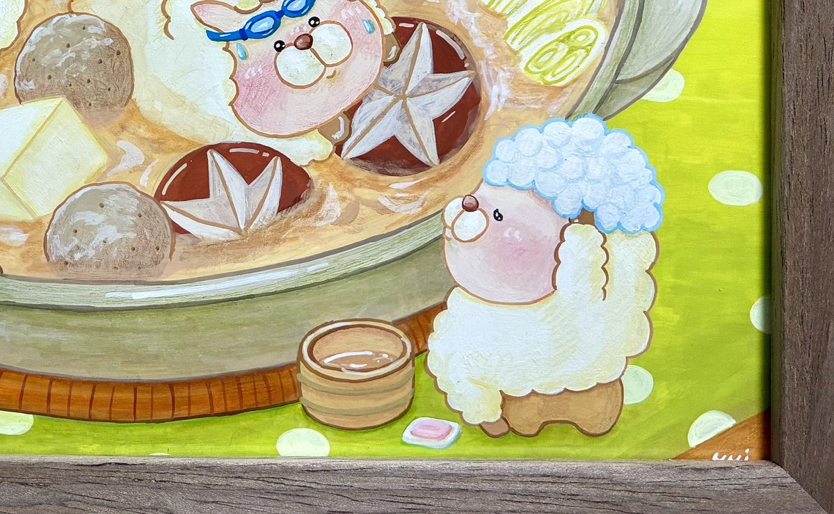 yuishness00's tweet photo. 額装したら見事にサインがチラリズム…修正しよ。
この子は鍋の汁でシャンプーしてます。頭皮にしみしみ〜
#動物イラスト https://t.co/fMLABCTSVR