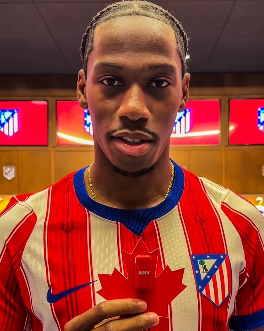 eurofootcom's tweet photo. 🚨🇨🇦 Jonathan David: "Signing for Atleti? For me, it's everything. I'm at Atletico de Madrid, a very BIG club. I take great pride in being able to wear these colours!" 🔴⚪️✨ https://t.co/dZf8X1D7vT