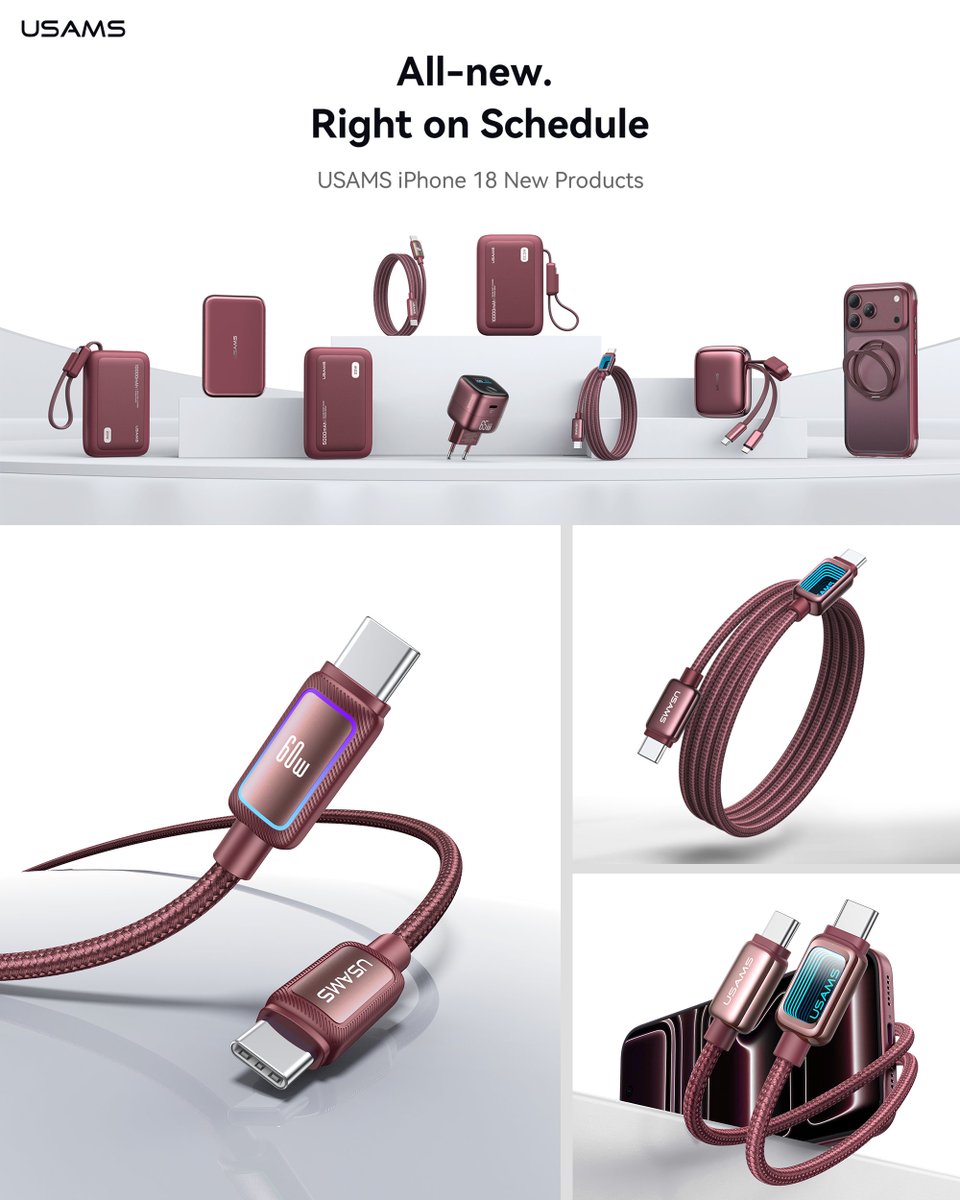 USAMS_GLOBAL's tweet photo. All-new. Right on schedule. 
USAMS New Products Launch Event for iP 18 #usams #fastcharging #chargingcable https://t.co/yYcNby0Qbn