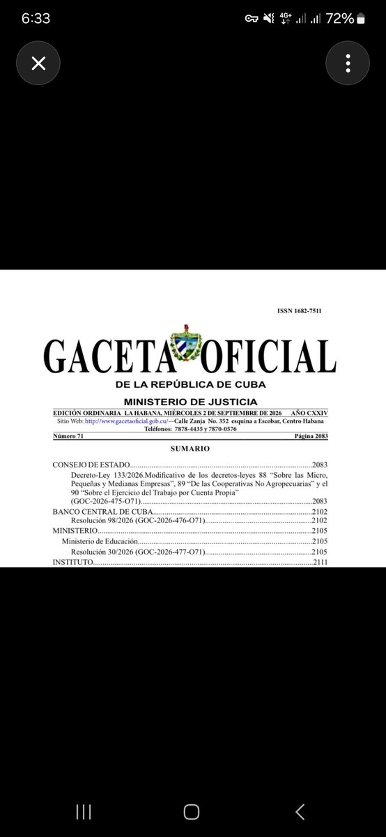Pablo0100720141's tweet photo. 🇨🇺 Cuba amplía el espacio para las empresas privadas
El Consejo de Estado publicó el Decreto-Ley 133, que permite constituir empresas privadas con más de 100 trabajadores.
La medida entrará en vigor el 9 de septiembre.
#Cuba #Economía #EmpresasPrivadas https://t.co/aFaOYpnaif