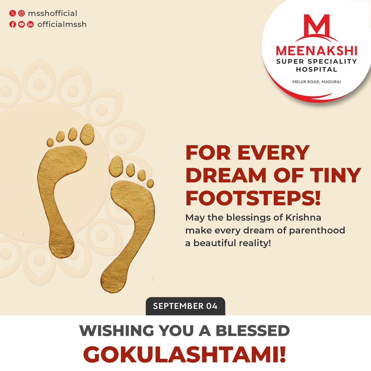 msshofficial's tweet photo. For every dream of tiny footsteps!

May the blessings of Krishna make every dream of parenthood a beautiful reality! Wishing you a blessed Gokulashtami!

#Gokulashtami #KrishnaJayanthi #KrishnaJanmashtami #Janmashtami #LordKrishna #KrishnaBlessings #BlessingsOfKrishna https://t.co/J8j3aoQt5Z