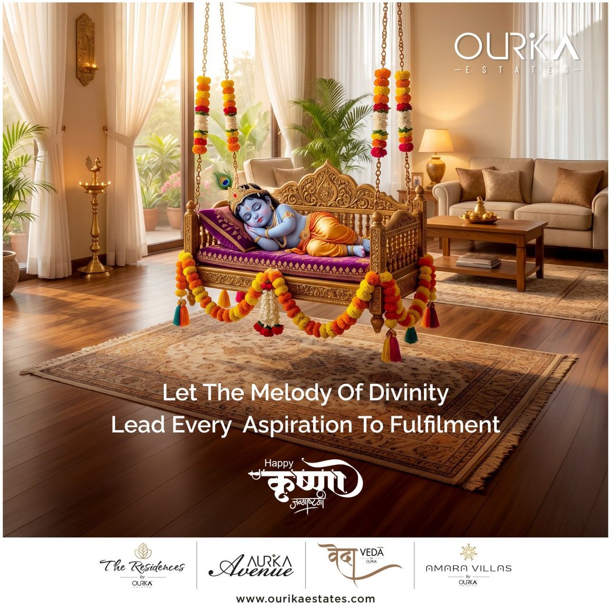 ourikaestates's tweet photo. May the spirit of Krishna inspire every journey with purpose, every decision with wisdom and every new chapter with abundance. This Janmashtami, may your aspirations find the perfect place to flourish and your tomorrow be filled with joy and prosperity.
#KrishnaJanmashtami https://t.co/LM02ZXJtqF