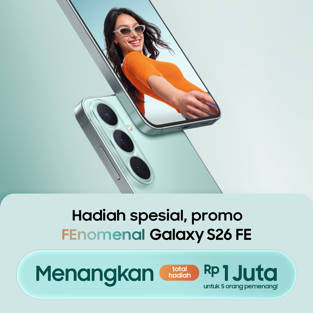 samsungID's tweet photo. Udah dapet potongan Rp500.000, masih ada hadiah Rp1 Juta juga? 👀 #ItsFEnomenal

Yup, kamu bisa dapetin DISKON Rp500.000 di pembelian #GalaxyS26 FE, plus berkesempatan menangin total hadiah Rp1 Juta! 🔥 

Caranya gampang, tinggal ikuti langkah-langkah di gambar. Good luck! 💙 https://t.co/QOfsKrsUi9