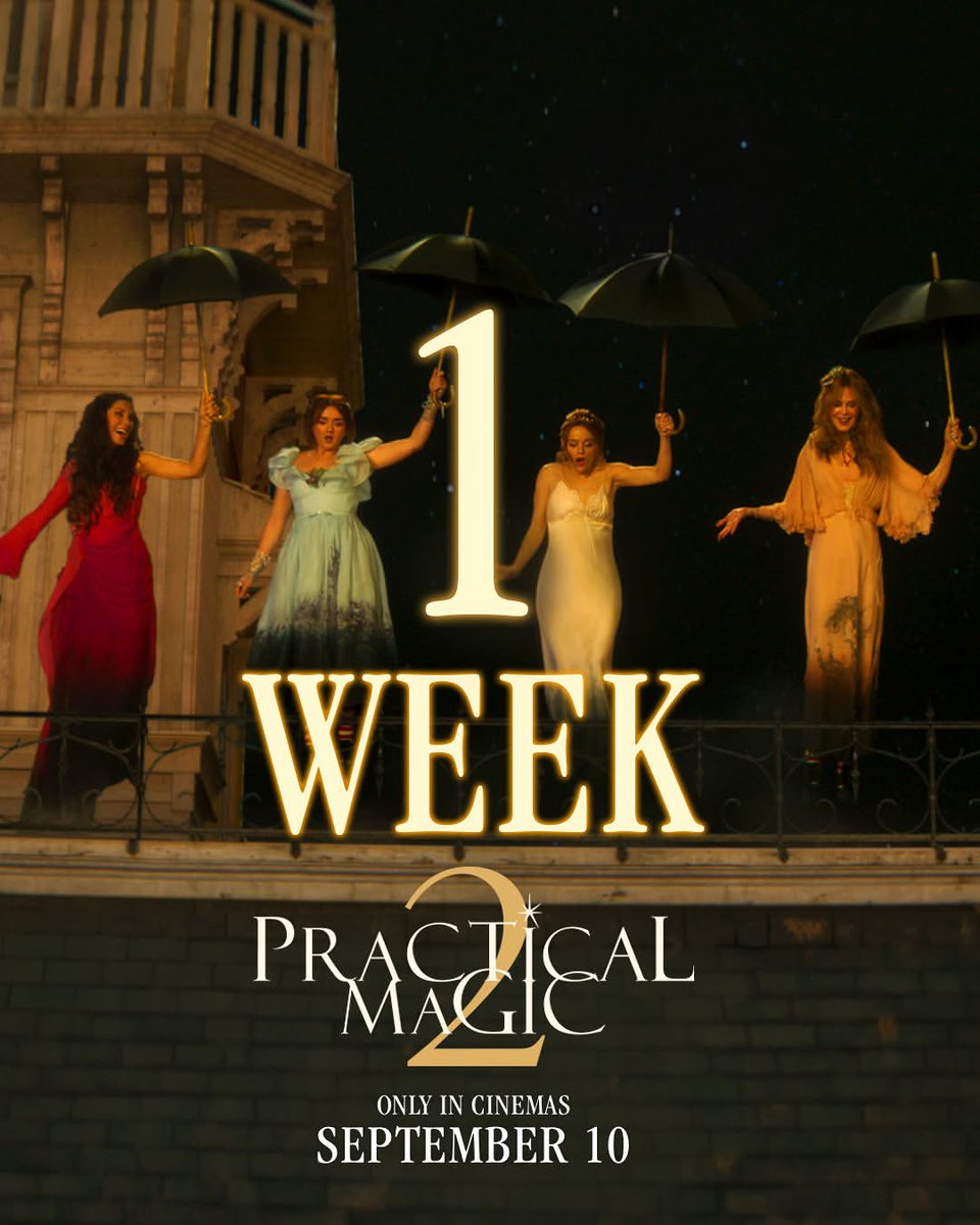 VOXCinemasQatar's tweet photo. One week until the next chapter begins π€β¨
Get ready to reunite with the Owens sisters in #PracticalMagic2, coming to #VOXKuwait starting 10 September
Stay tuned for advanced booking ποΈ
#PracticalMagic2atVOX #GreatMoments @MajidAlFuttaim https://t.co/HYnbjmJKUt