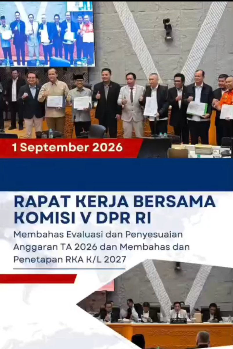 IechanP's tweet photo. RAPAT KERJA Menteri Desa PDT Yandri Susanto bersama Komisi V DPR RI membahas evaluasi penyesuaian anggaran TA 2026 serta membahas dan menetapkan RKA K/L TA 2027. Komitmen bersama terus utk diperkuat
@setkabgoid
@kemendespdt
#KemendesaPDT #KomisiVDPRRI #RapatKerja #TPPBerdampak https://t.co/bDMHoZc1Jz