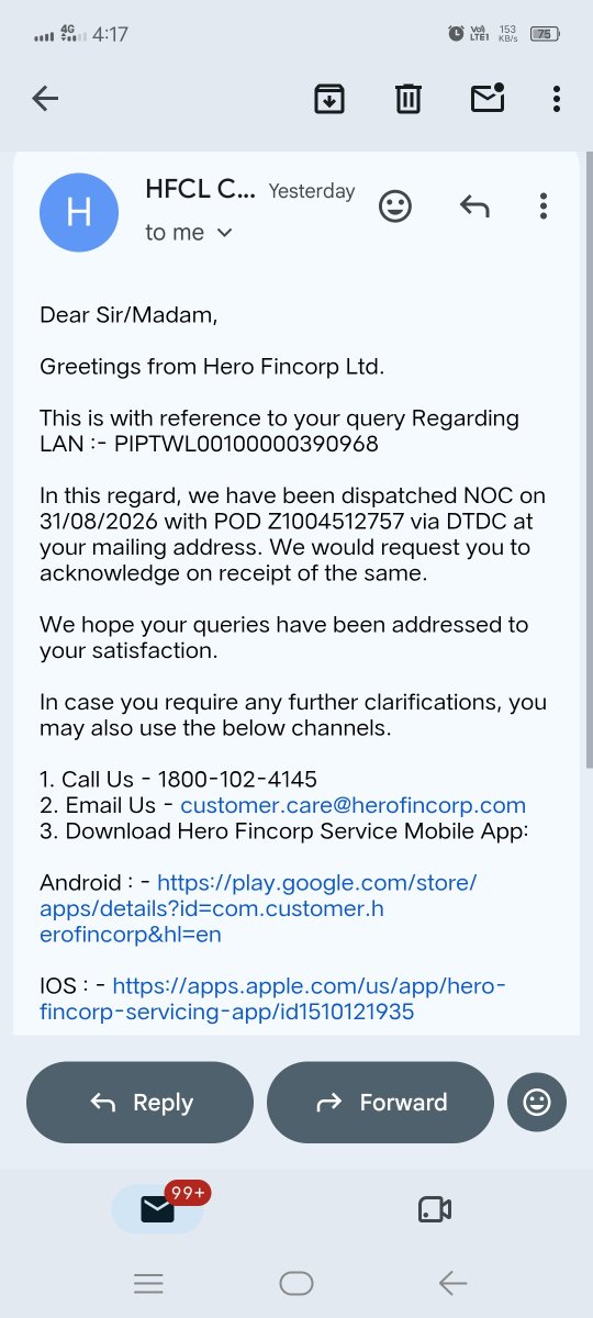 mdataemoinuddin's tweet photo. @HeroFinCorpLtd @DTDCIndia

Again I Have Received Another POD.

Please Deliver NOC To The Registered Address For The Below POD.

POD NO-Z1004512757 https://t.co/PoYxtYFI7B