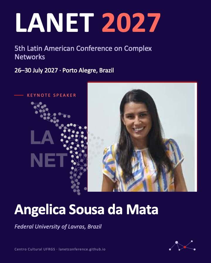LanetConference's tweet photo. ¡Nos entusiasma anunciar que Angélica da Mata aceptó nuestra invitación para ser conferencista principal de LANET 2027 (https://t.co/6r2R5GkGDy)! LANET se llevará a cabo en Porto Alegre, Brasil, del 26 al 30 de julio de 2027. ¡Te esperamos! https://t.co/lkLicTBX0H