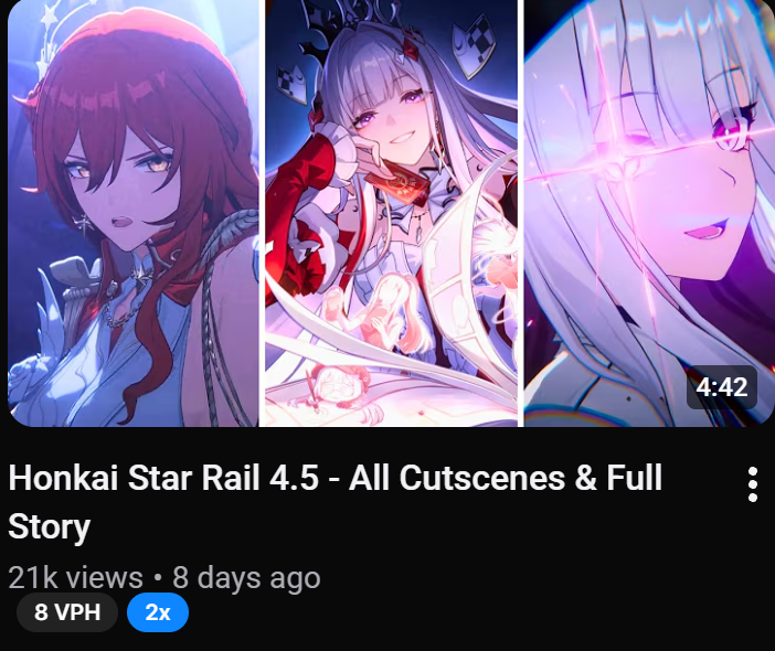 SolvZe37466's tweet photo. Genshin and ZZZ having 15+ minutes worth of cutscenes in their recent patches while the recent HSR patch can’t even break 5 minutes 😭😭😭 https://t.co/3ZBjvJjLbr