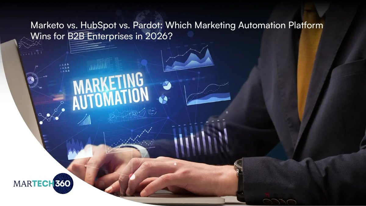 360MarTech's tweet photo. Marketo vs. HubSpot vs. Pardot: Which Marketing Automation Platform Wins for B2B Enterprises in 2026?
𝐑𝐞𝐚𝐝 𝐂𝐨𝐦𝐩𝐥𝐞𝐭𝐞 𝐀𝐫𝐭𝐢𝐜𝐥𝐞: https://t.co/deNeOyI415
#Marketo #HubSpot #Pardot #Martech360 #B2Bteam #CRM #SalesforceMarketingCloudAccountEngagement https://t.co/AGmKs5sqFI