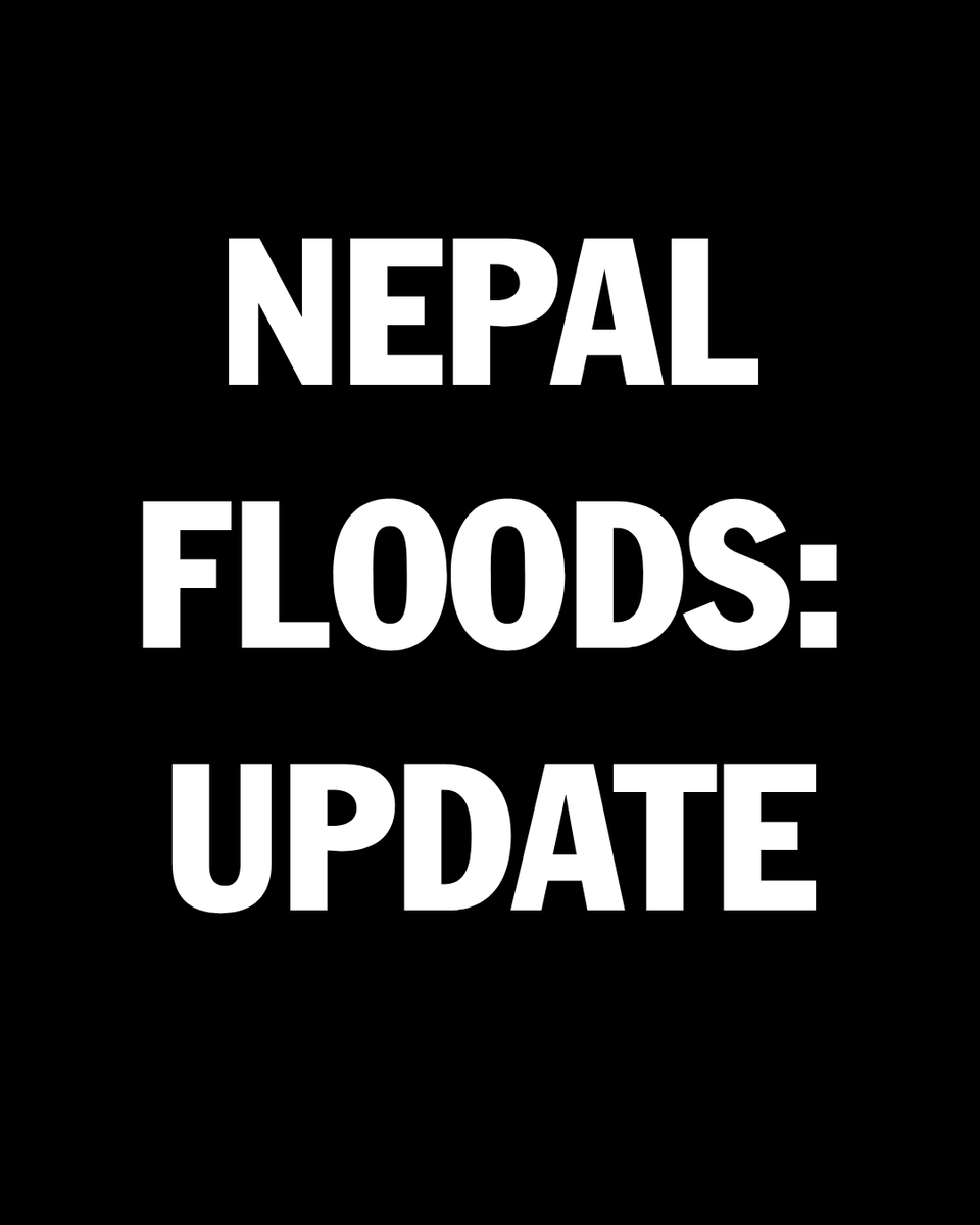 Nepal Floods: update written in white text on a black background.