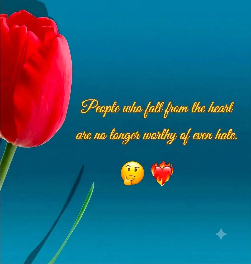 deepseeker12's tweet photo. People who fall from the heart are no longer worthy of even hate. https://t.co/F7VAbCo6GK
