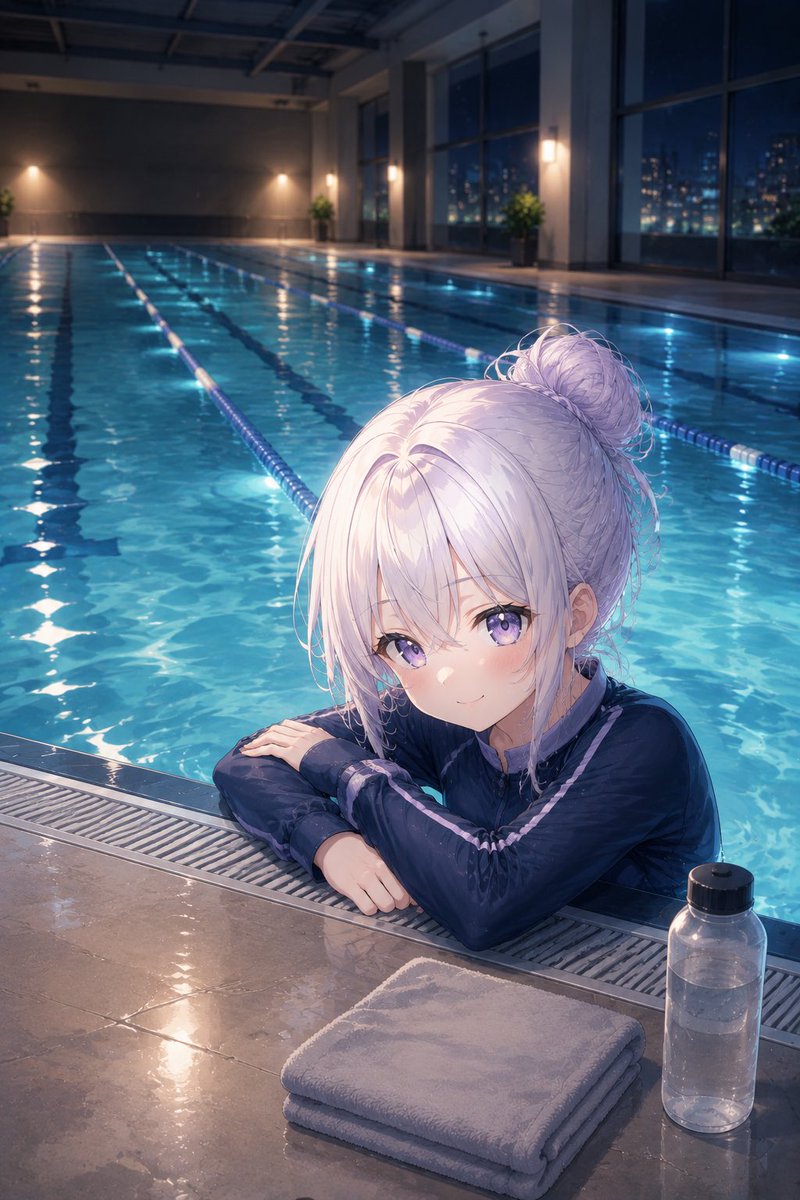rinpamarumaru's tweet photo. 木曜日の夜、久しぶりに泳いだ。

最初の25メートルで息が上がって、向こう側が思ったより遠い。

速さをあきらめたら、水の音がちゃんと聞こえた。うまく進むことばかり考えなくていい夜もある。

今日は肩まで水に預けて、頭の中も少し軽くして帰ろう🏊‍♀️ #おやすみＶライバー https://t.co/pe4xHBIOUx