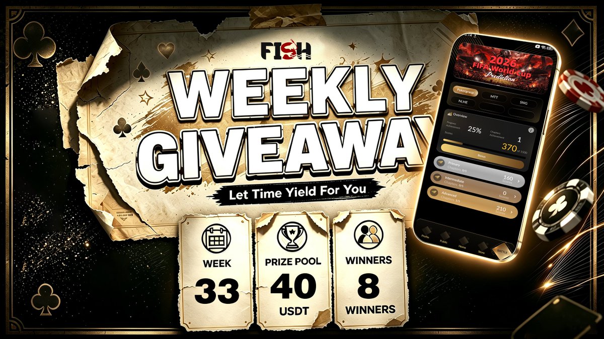 _fishyield's tweet photo. 🎉New week #Giveaway popping off

🎁Week 33 | 40 $USDT | 8 winners | 3 days

✅Follow us on X,
interact with the post(❤️+🔁+@ Friends),
share your #Pokergrasp screenshot here and please make sure your total scores are over 200.

🔗https://t.co/4z1emwBlKc https://t.co/OFOmxC0I4v