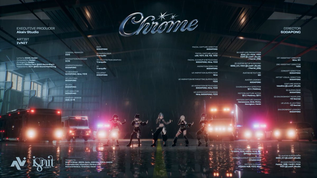 Binz_098's tweet photo. IVNIT(이브닛) - 'Chrome' Official MV
아바타 파트 총 관리감독 및 MV 아바타 작업했습니다😍

작업자분들이 만들어주신 의상이랑 헤어를 
최종적으로 언리얼 파이프라인에 맞게 
리깅 및 아바타 최종 세팅을 진행 했습니다♥️

이브닛 2집 노래 많이 들어주세요~!
#LooKP_Studio #IVNIT #이브닛 https://t.co/nbHmO05VqM