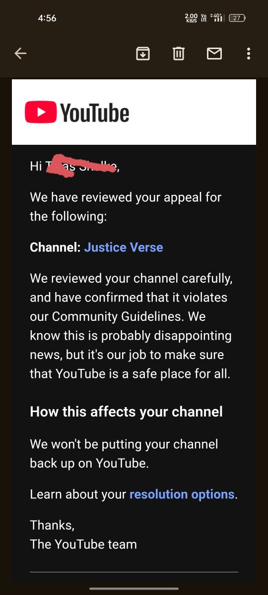 Prashant511T's tweet photo. @TeamYouTube My channel was terminated under the Circumvention Policy, but I believe this is a mistake. Channel URL: https://t.co/EaDEzvO2nY

@TeamYouTube i know you're ignoring my message and i know that my claim was 100% fake, so resolve my problem as soon as possible. 

1. This is my only YouTube channel. I do not own, operate, or have any other YouTube channel.
2. I have never had another YouTube channel suspended or terminated.
3. I have never created or used another channel to bypass any YouTube enforcement.
4. If another terminated channel was incorrectly associated with me, please verify the ownership and account details carefully.

I respectfully request a thorough manual review of my account history, channel associations, login activity, devices/IP activity, and any other relevant information. Please verify that there is no previous terminated channel belonging to me. If this was an incorrect association or enforcement, I kindly request that my channel be restored.

Thank you