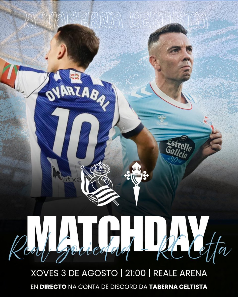 TabernaCeltista's tweet photo. 💙🔥 𝙼𝙰𝚃𝙲𝙷 𝙳𝙰𝚈 | 𝚇𝙾𝚁𝙽𝙰𝙳𝙰 4 🔥💙 

𝐑𝐄𝐀𝐋 𝐒𝐎𝐂𝐈𝐄𝐃𝐀𝐃 🔵⚔️🔵 𝐑𝐂 𝐂𝐄𝐋𝐓𝐀  

📍 REALE ARENA 
🗓️ Jue 03/09 | ⏰ 21:00 

 #MatchDay #ATabernaCeltista #RealSociedadCelta #LALIGAEASPORTS #RCCelta https://t.co/gYGsDSLiOi