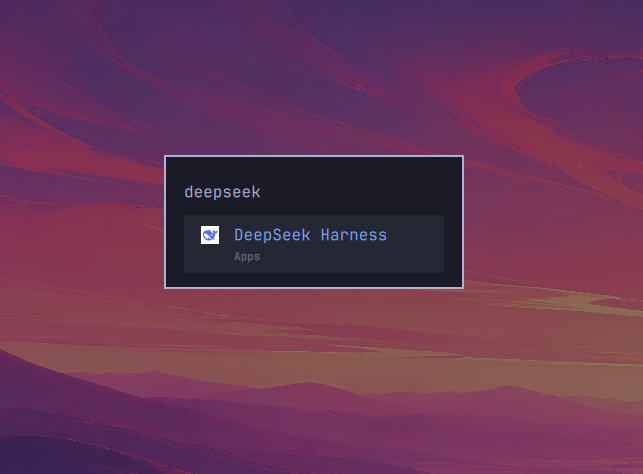 vimzsh's tweet photo. You can create an app on Omarchy that opens the Deepseek Harness and looks like a native app instead of the default localhost browser look.

Looks insanely clean. https://t.co/nsZjdjPhoX