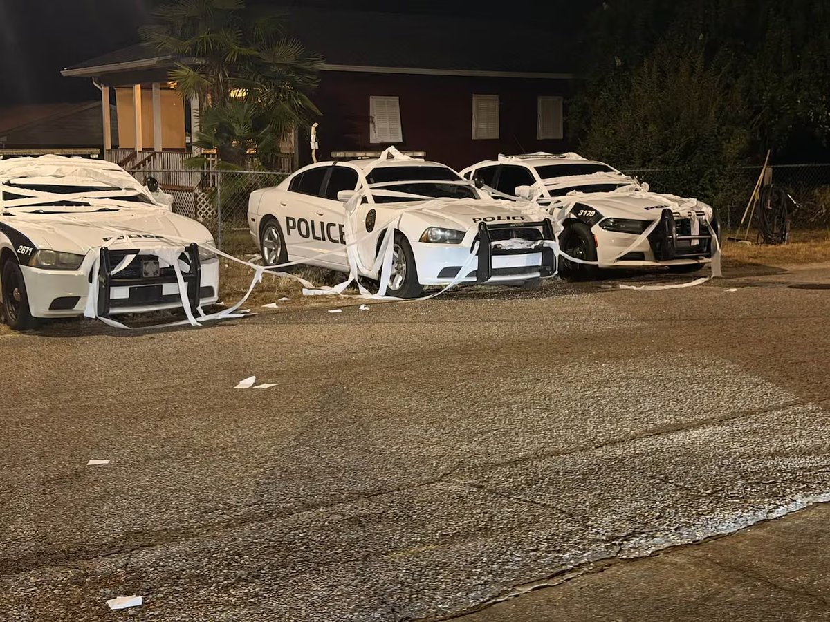 YALiberty's tweet photo. 🚨 Local high school seniors pranked the Hartford Police Department with what is, technically, a criminal offense.

The police department's response is legendary 😂👇

"Apparently the seniors 'rolled' the Police Department for Homecoming Week last night.

And we just have one question:  That’s it? 💀  

Respectfully, this might be the most mid rolling in Hartford history. The effort was giving 'my mom said I have to be home by 9.' Absolutely zero aura. Negative rizz. No cap, we expected better.

We walked outside this morning prepared for absolute chaos and instead found approximately 14 feet of toilet paper and what appears to be a mild inconvenience.  Seniors… y’all really thought you cooked.

You did not cook.

The Police Department remains standing. Morale is high. Cleanup is expected to take somewhere between 45 seconds and two business minutes.

We’re not mad. We’re just disappointed.  Actually, scratch that. We’re low-key embarrassed FOR you. 😂 

We’ll give it a solid 2/10. Points awarded because you did, technically, show up. 

Do better, Seniors. This was not very sigma of you.  Skibidi or whatever the kids say. Go Dawgs.”
