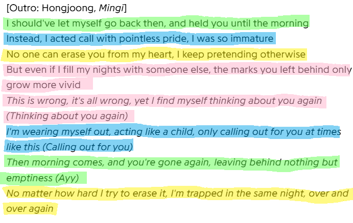 minjoonger's tweet photo. sorry im still at this restaurant, the fact that every single line from each of them in this verse directly correlates with one of the other's lines is actually insane to me https://t.co/gQxfLcFI9I