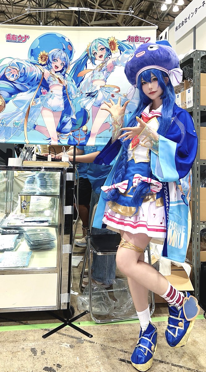 Snow_White__y's tweet photo. 初音ミクコラボ法被着た音街ウナCosplay💙
#マジカルミライ2026 https://t.co/itxqHK9mmd