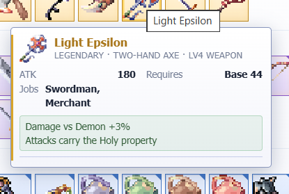 Xerlaa7m's tweet photo. Just got this shiny Light Epsilon in @IdleROGame ! ⚔️✨ +3% damage vs demons and Holy attacks? Looks like the demons are officially having a bad day 😂 Now I just need to figure out how to stop my character from spending all my zeny! https://t.co/UNdvwHk9lV