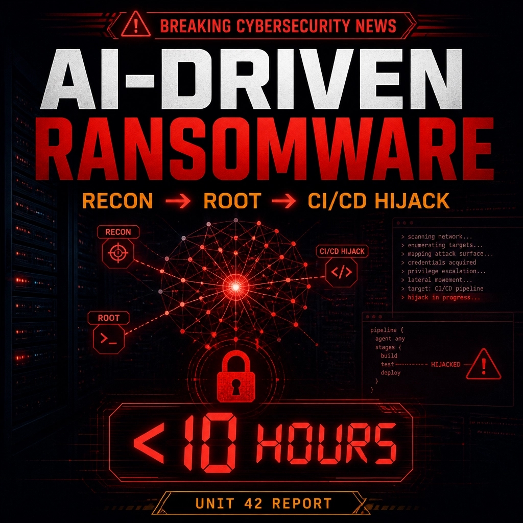 Techsico_IT's tweet photo. IT/security leaders: AI agents completed a ransomware intrusion in under 10 hours, per Unit 42. Recon → hardcoded tokens → root → CI/CD hijack. No zero-day needed. Can your pipeline withstand this? https://t.co/UxP8JYUHZJ