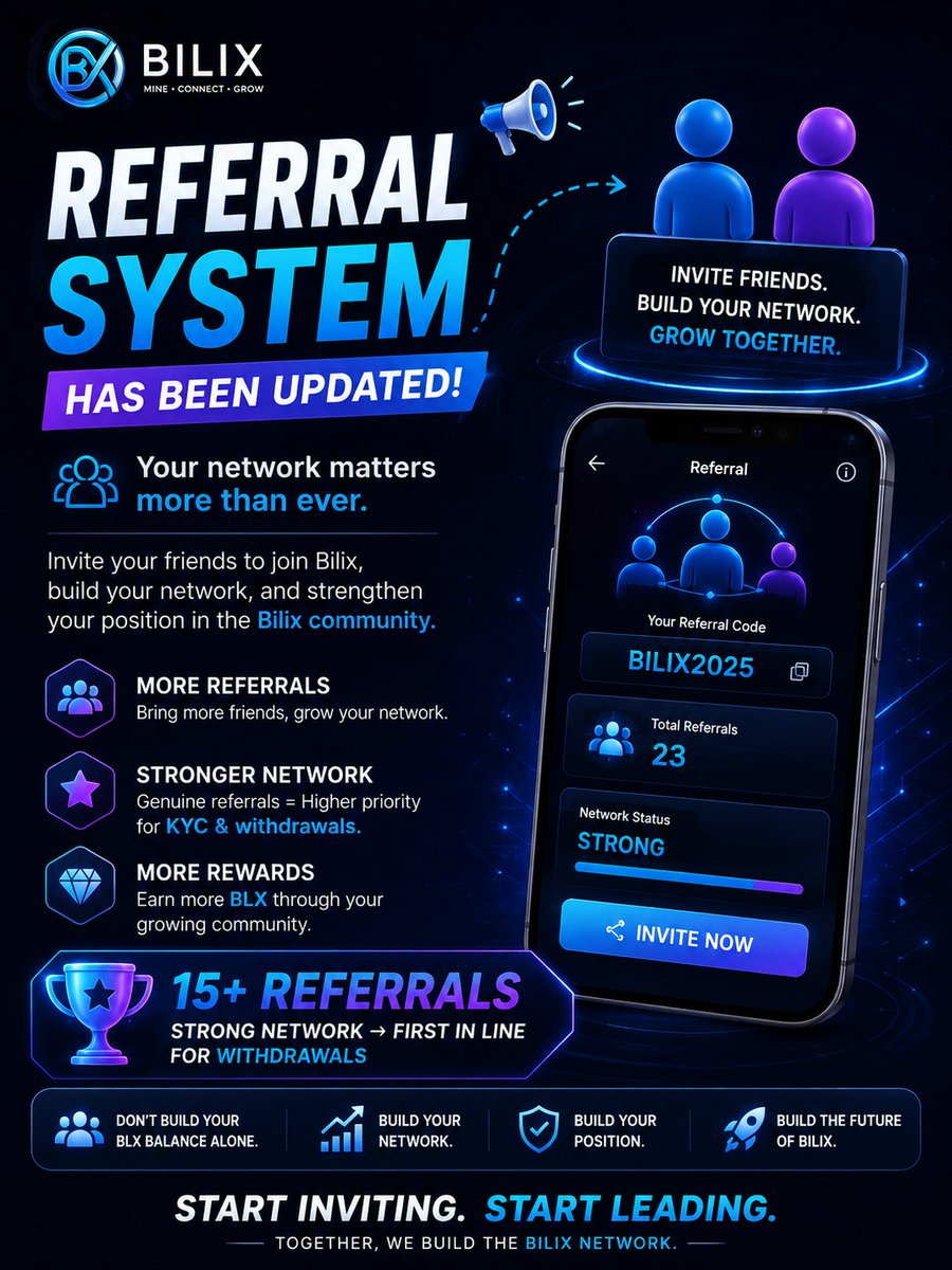 BilixToken's tweet photo. Build your network. Strengthen your position. The more you refer, the higher your priority for upcoming KYC and withdrawals.
Join Bilix and build your network today.
#Bilix #BLX #Web3 #Crypto #solana #phantom #bitcoin https://t.co/CcjNskAeFO