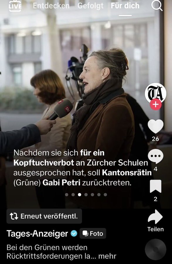 laStaempfli's tweet photo. Die Grüne Partei Schweiz ist Anti-Gleichstellung und reaktionär. Weil sich eine PARTEIFRAU FÜR FRAUENRECHTE EINSETZT, soll sie mundtot, ausgeschlossen und am liebsten noch verfolgt werden.  HORROR @Rohnerin https://t.co/qkvPnMyIiu