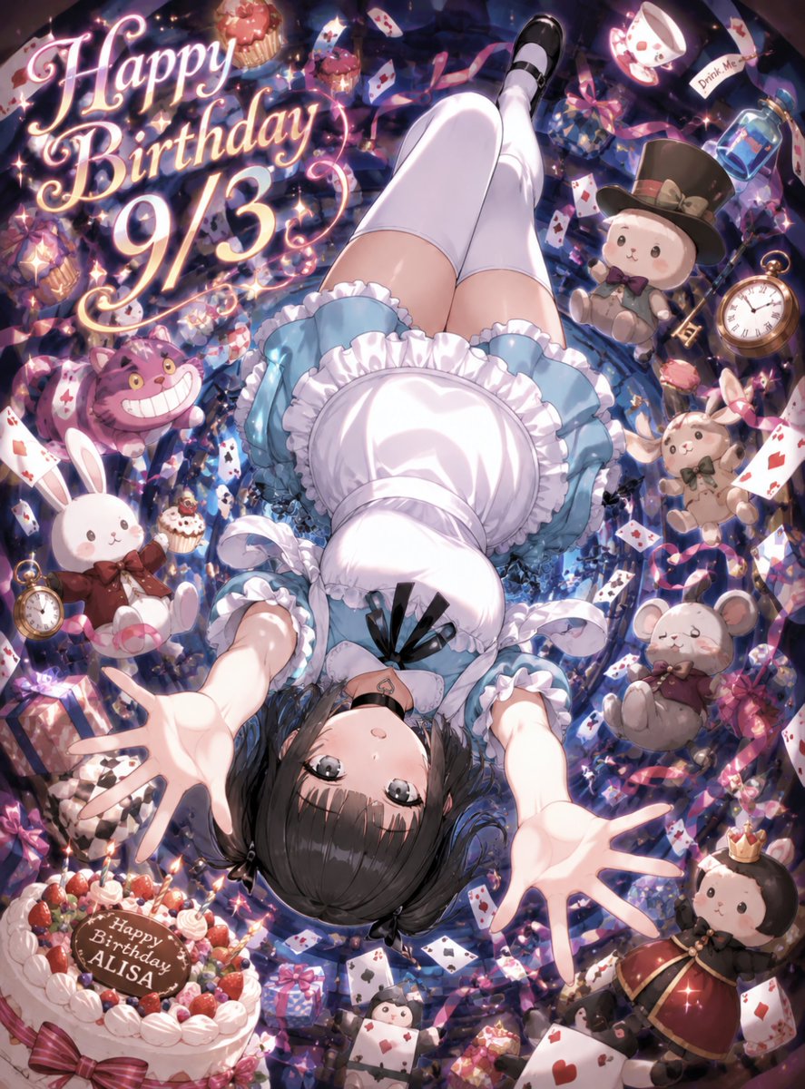 you_20250101s's tweet photo. 【ありさ's Birthday 〜ありさインワンダーランド〜】

今日は何でもない日、じゃない日。
絵本作家を夢見る彼女は、今日もページをめくっていく。

いつか、自分にしか描けない不思議な世界を、一冊の絵本に出来ますように📖✨

ありさちゃん、お誕生日おめでとうございます🎉

#オズチャット #久栖ありさ生誕祭2026