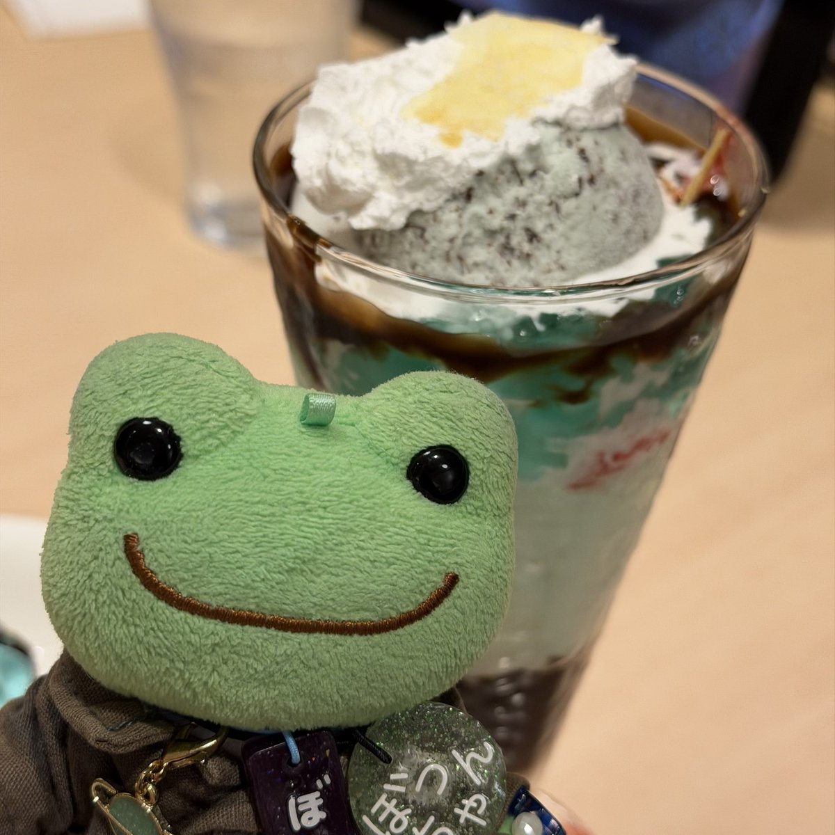 kobayan7811's tweet photo. 今日は、みんなでジョナサンへ。

なんでか？

そこに、チョコミントがあるから。

一番大きな、DXサイズで。

美味しくいただきました。 https://t.co/3pbc2quCMz