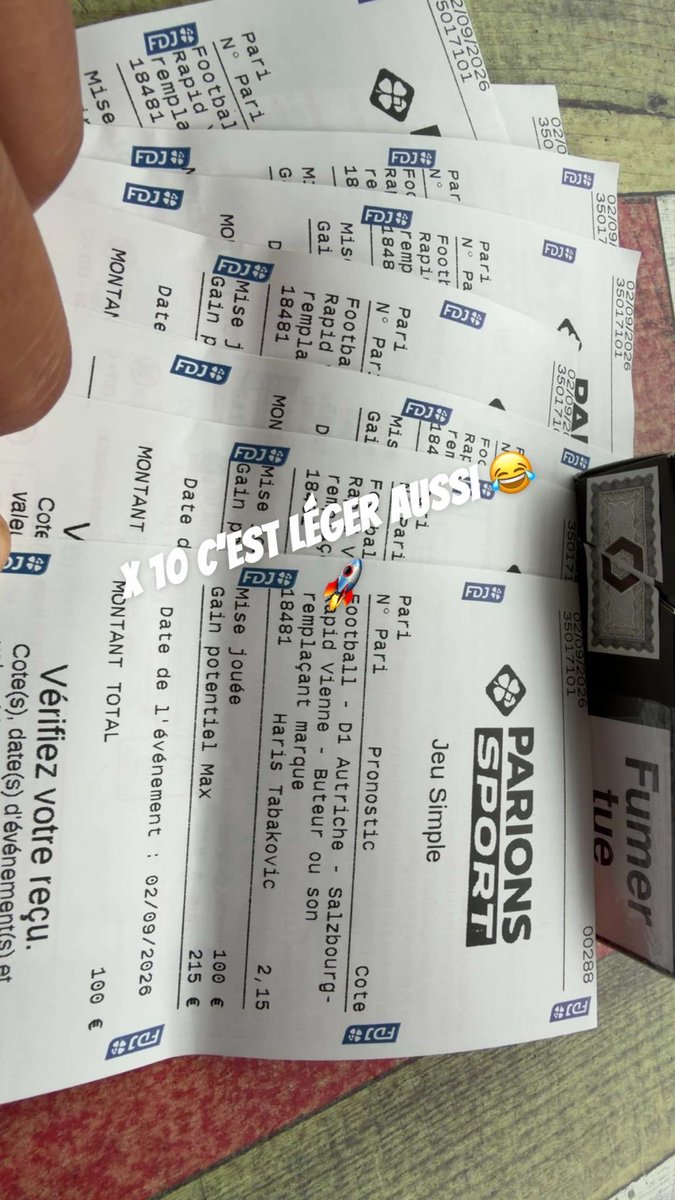 NineClubprono's tweet photo. 💰 PENDANT QUE TU HÉSITES, NOUS ON ENCAISSE 🤑

Tu veux mes prochains pronos 100% GRATUITS ? 👀

👻 Snap : Nine_club

Rejoins le club, et regarde les résultats parler. 🎯

#Pronos #ParisSportifs #Betting #NineClub https://t.co/ytfDbqq1I7