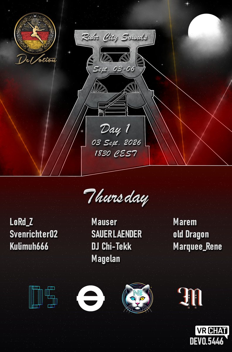DeVotion2024's tweet photo. Heute ist es so weit. Der erste Tag vom DeVotion Festival. 4 Tage, 50 DJ's und super Leute. Start ist 18 Uhr CEST. Lets GOOOOOOOO !!!! Today is the day. The first day of DeVotion Festival. 4 days, 50 DJs, and amazing people. It starts at 6 p.m. CEST. Let's GO https://t.co/0RNOrcKfcY