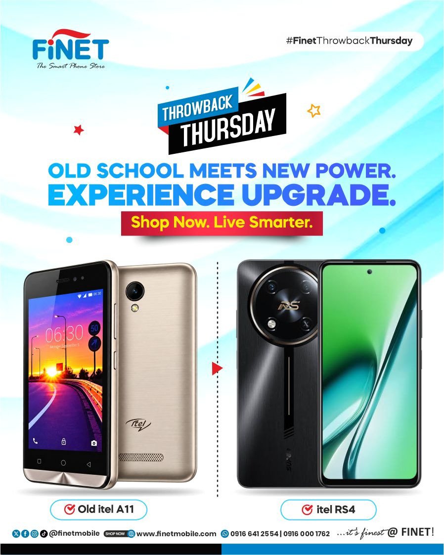 FinetMobile's tweet photo. π±β¨ THROWBACK THURSDAY: THEN vs NOW!
Which one are you choosing: A11 or RS4? πππ½
Experience the upgrade. Shop with FINET! ποΈ
π https://t.co/28NF7jz1Sb
π² 0916 641 2554 | 0916 000 1762
#ThrowbackThursday #itelnigeria #ThenVsNow #FINET #itelRS4 https://t.co/9EDMFlUtsK