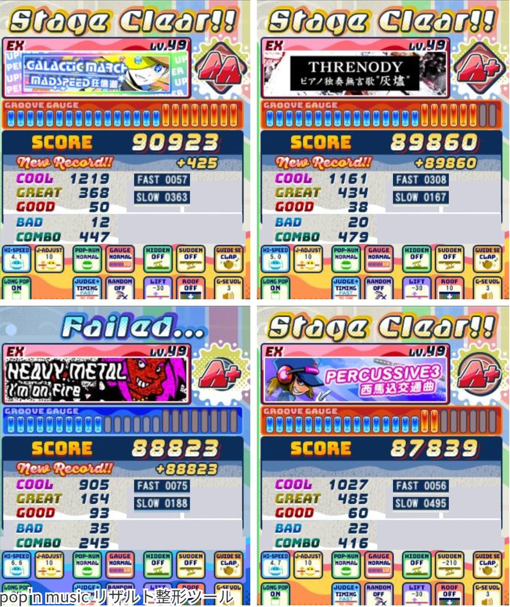tkpn2460's tweet photo. 49ローラー進捗
MADSPEEDは2回目でクリア
灰燼初見菱は上手めな気がする
ヘビメタは無理ーーーー縦連自体が無論キツいけどこれ粘着したら確実に腕ぶち壊れるのでそういう意味でもキツい
馬込は大大大大大粘着して気合いでクリア
この辺が地力の限界味あってでしょうね感ある https://t.co/XFLhJjcRdX