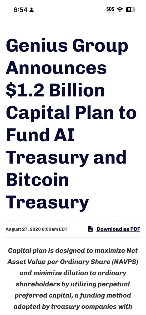 John_Porter10's tweet photo. $GNS 👇💎🚨💰👀👀👀👀 $GNS Officially win court appeal ￼ to become $1 billion company 💎 👉Genius Group Announces $1.2 Billion Capital Plan to Fund AI Treasury andBitcoin Treasury ￼👉Company is now free to fully execute its board-approved $1.2 billion capital https://t.co/zh6jMzUvCY