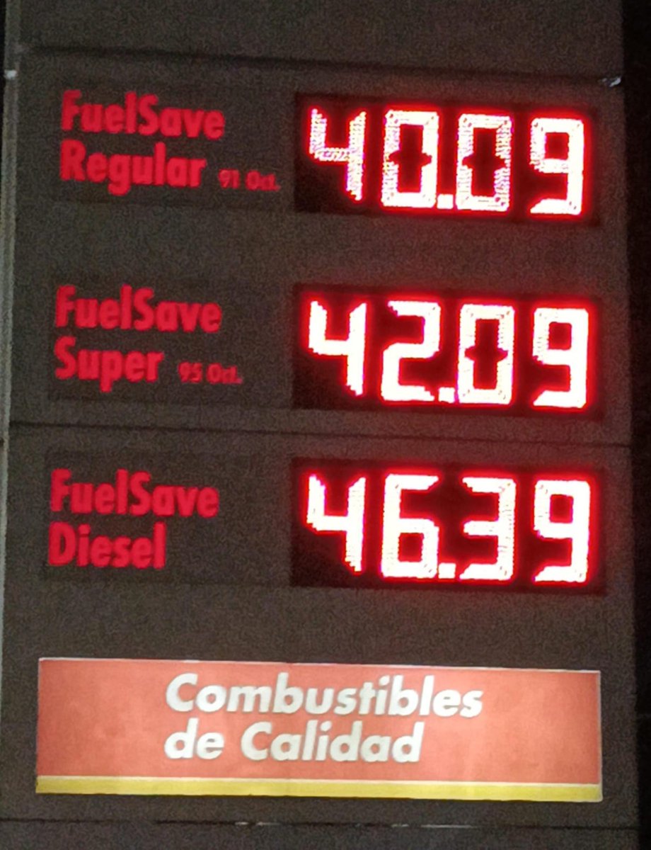 vichoguate's tweet photo. OTRO AUMENTO
⛽️⛽️⛽️

Muchas gasolineras ya aplican ajuste:

•Super y Regular suben 50 CENTAVOS
•Diesel aumenta Q.2.00

(Autoservicio. Departamento de Guatemala)

#OjoAlDato https://t.co/mpdATWLzeJ