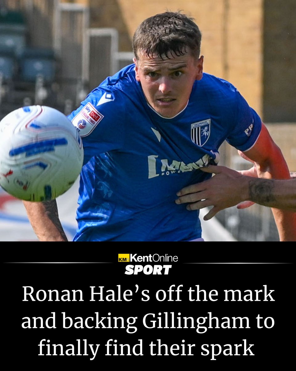 KentOnlineSport's tweet photo. Hale’s off the mark! ⚽🔥 And the striker reckons it’s only a matter of time before everything clicks for Gillingham… 
#gills #gfc
https://t.co/4u9EbEjjqA https://t.co/h0LmKbCrDr
