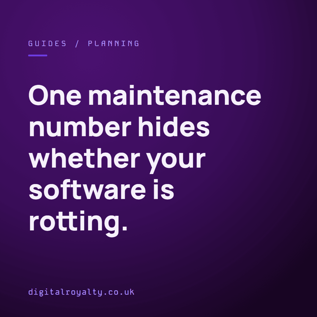 digitalxroyalty's tweet photo. "We spend fifteen thousand a year on maintenance" tells you almost nothing useful. A single number is where maintenance budgets quietly go wrong.

https://t.co/PMSOAlI3R1 https://t.co/FXi7TnesxS