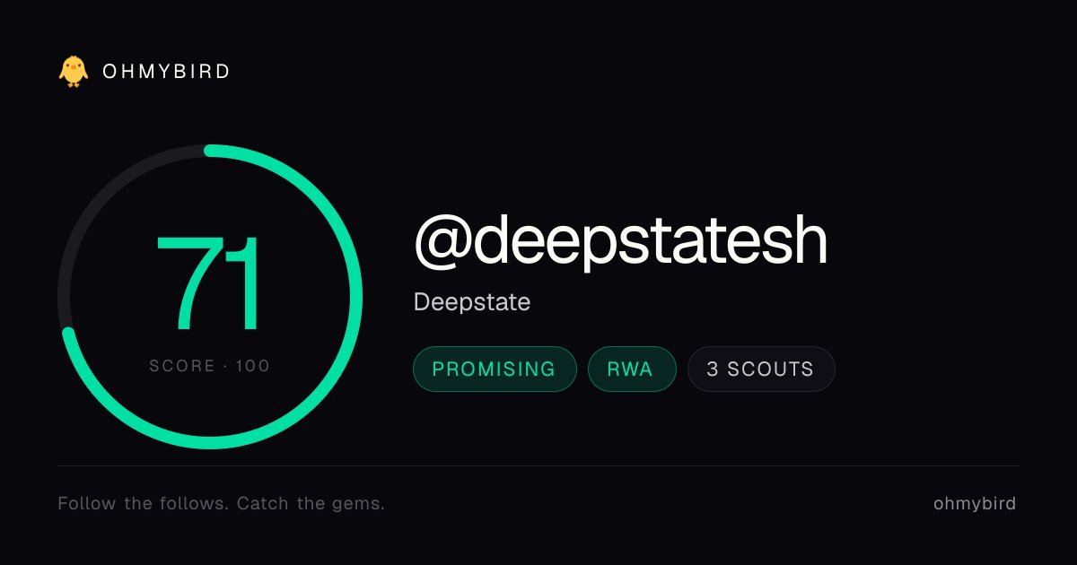 ohmybird_app's tweet photo. @phtevenstrong, @econoar, @soby0x flagged @deepstatesh: tokenized stock protocol on Robinhood Chain. $10M+ daily volume in 2 weeks, live governance. Nascent chain &amp; regulatory risk, but real traction. Worth watching. https://t.co/Xgs247SgLk