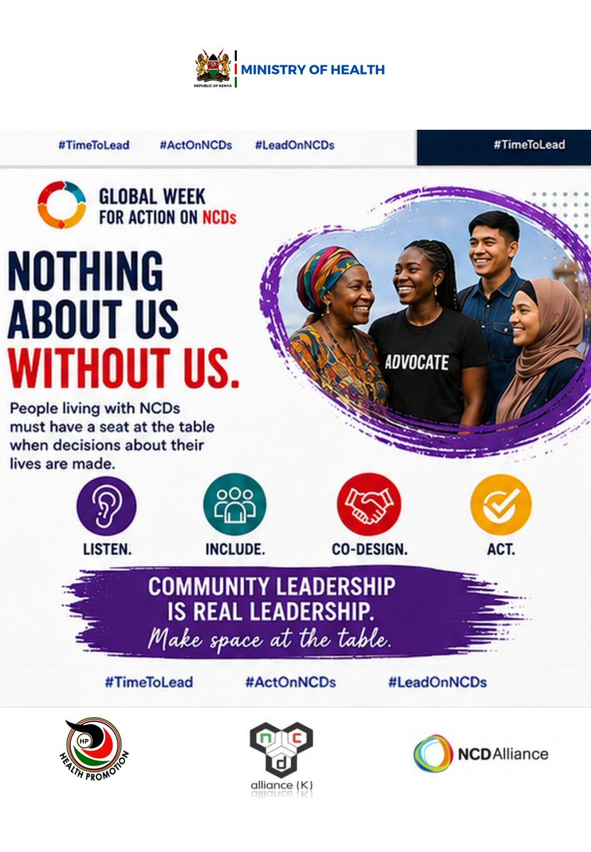 MOH_DHP's tweet photo. NOTHING FOR US WITHOUT US.
People living with NCDs must be at the table when decisions are made. Today we spotlight community leadership.
#timetolead2026
#actonncds
#globalweekforactiononncds
#tuongeencds
#CommitmentsToDelivery https://t.co/6NO4TXN3IH