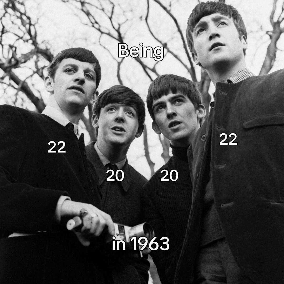 historyrock_'s tweet photo. The ages of the four members of The Beatles in 1963 and 1969.

In 6 years, they made history… https://t.co/JlWuYW6oQ5